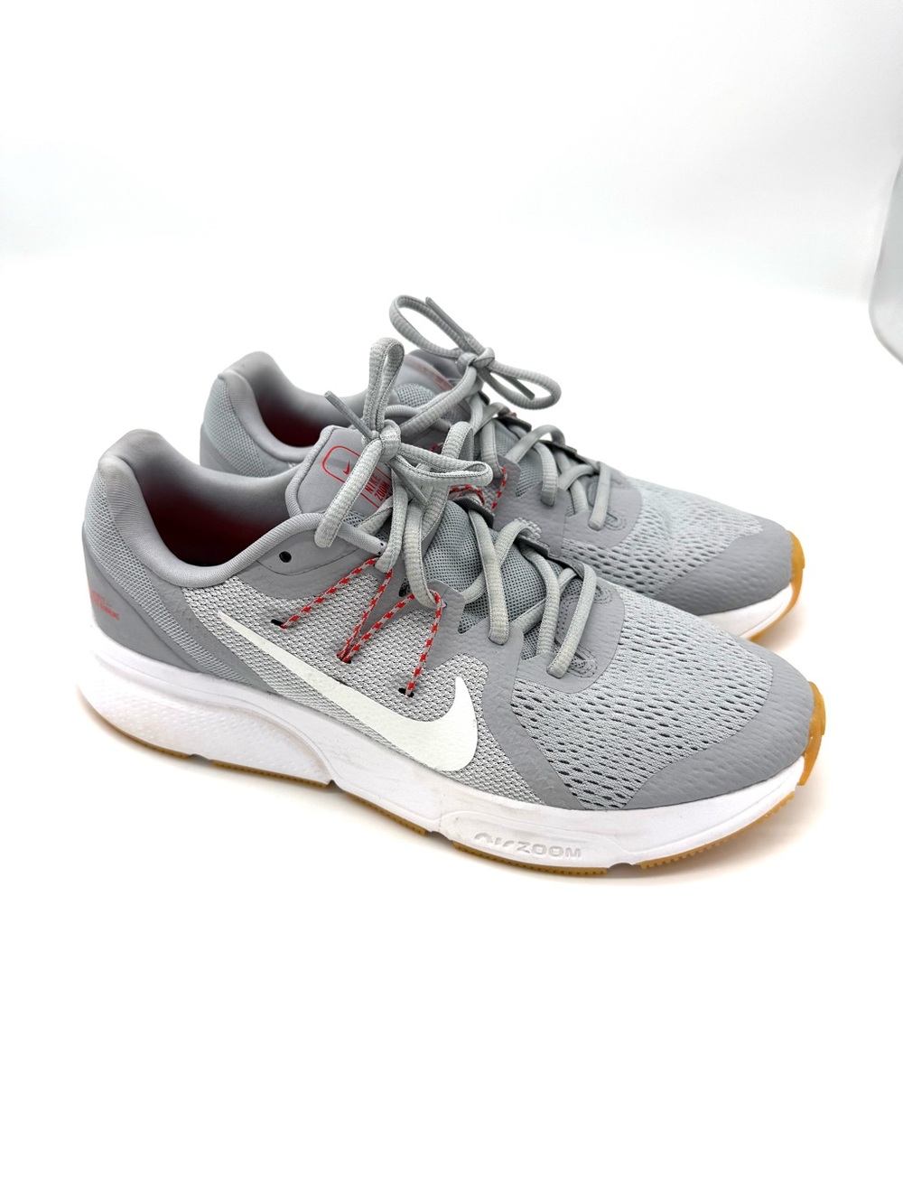 Nike Zoom Span 3 Sneakers Running Shoes Gray Red Mens Size 8.5